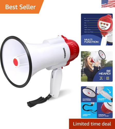 Durable red white megaphone - durable, &